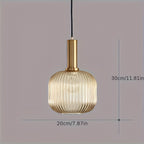 Striped Glass Pendant Light