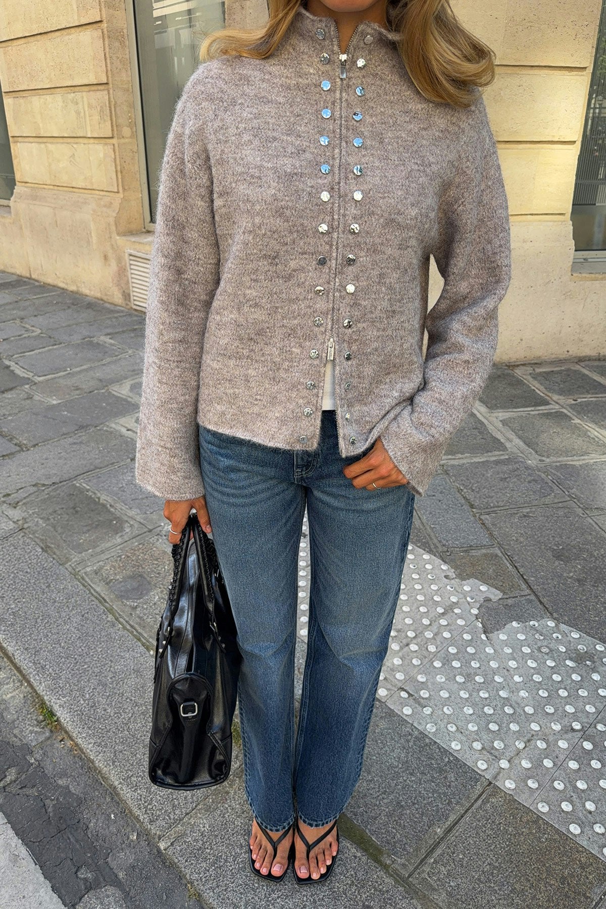 Knitted button cardigan