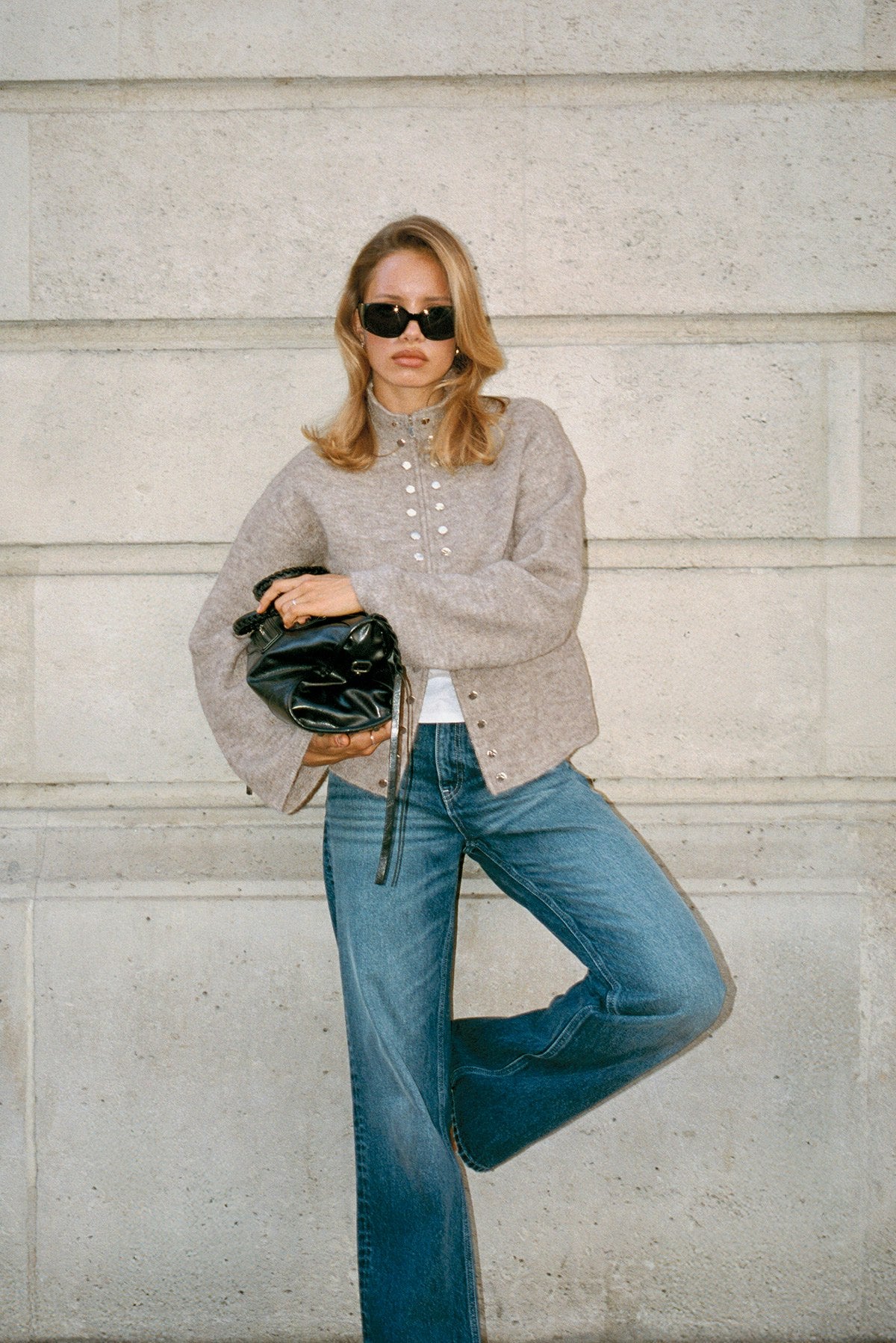 Knitted button cardigan