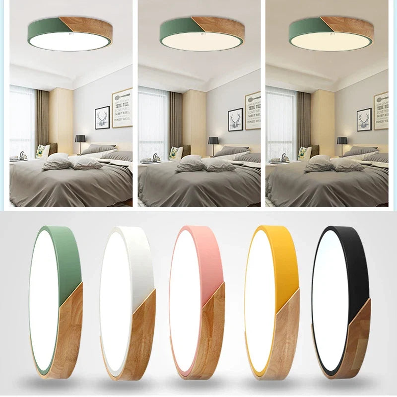 Nordic Wooden LED Ceiling Light