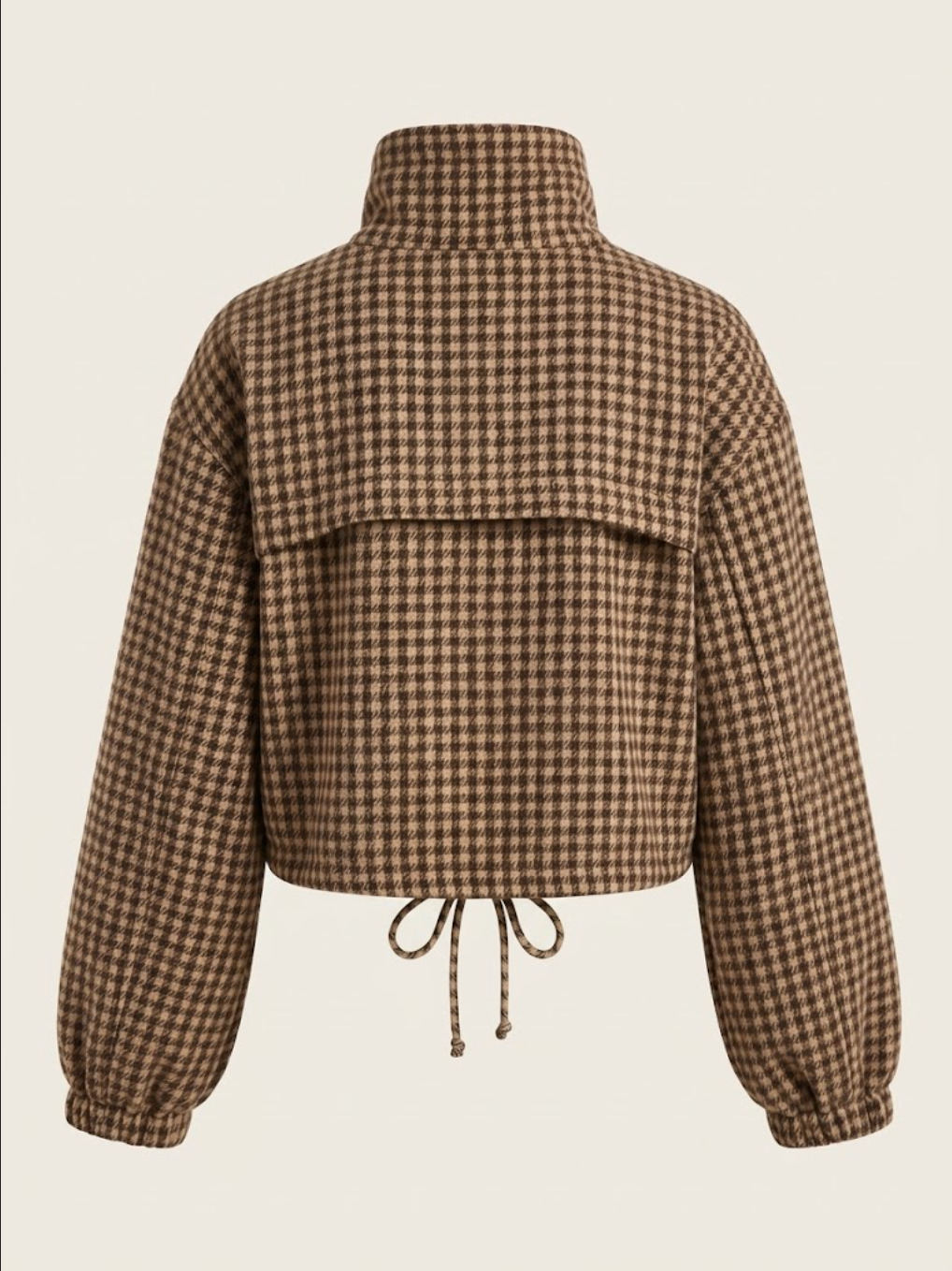 Houndstooth Drawstring Jacket