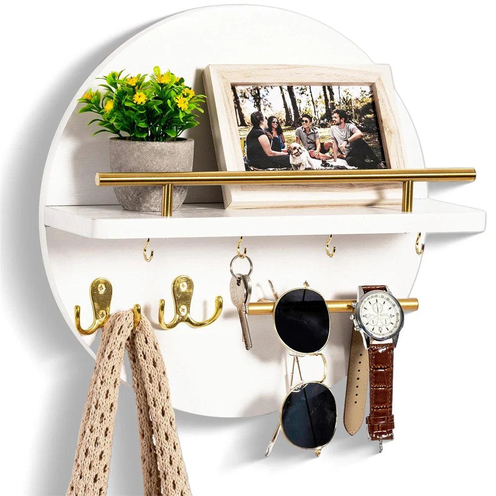 Round Wooden Key Holder