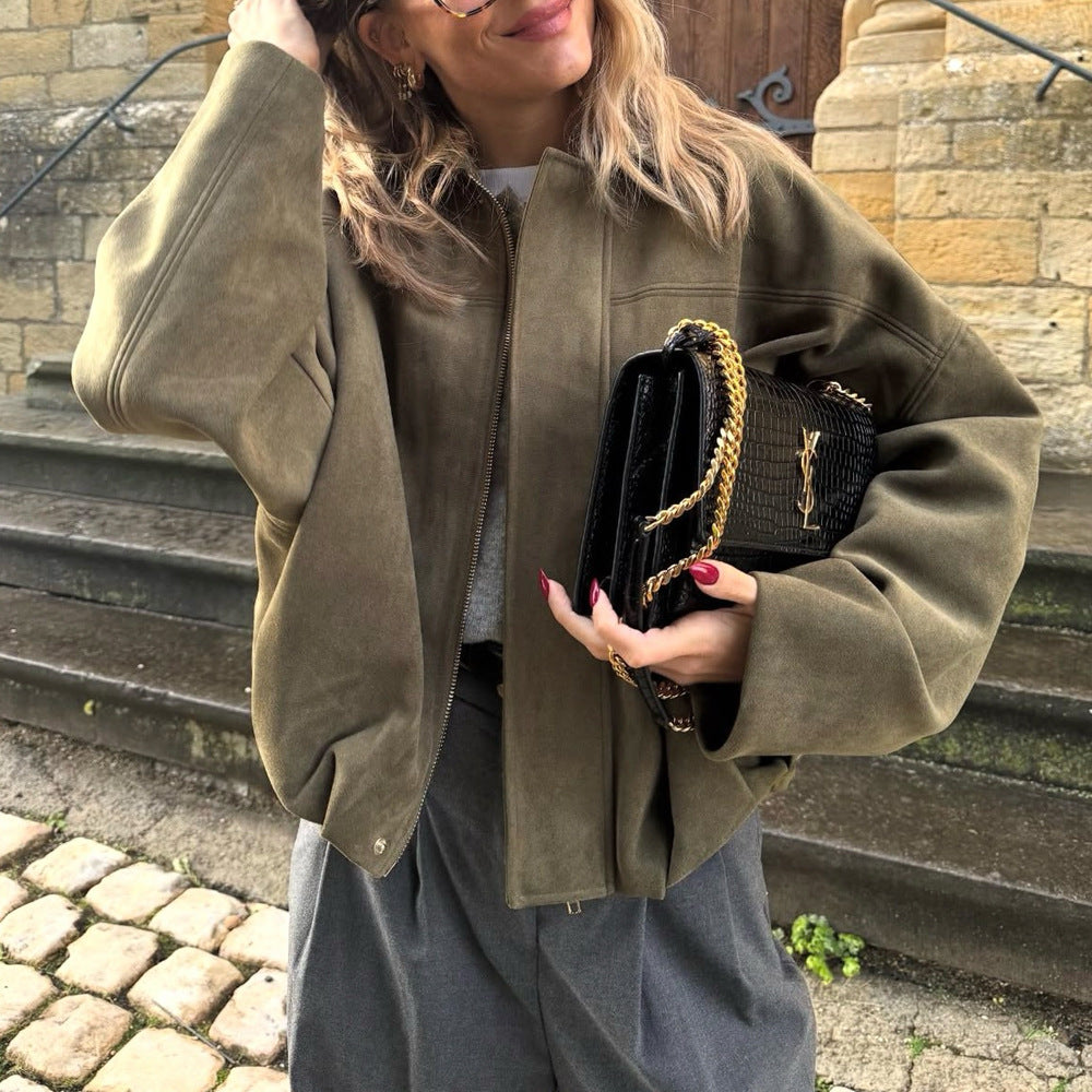 Suede Bomber Jacket