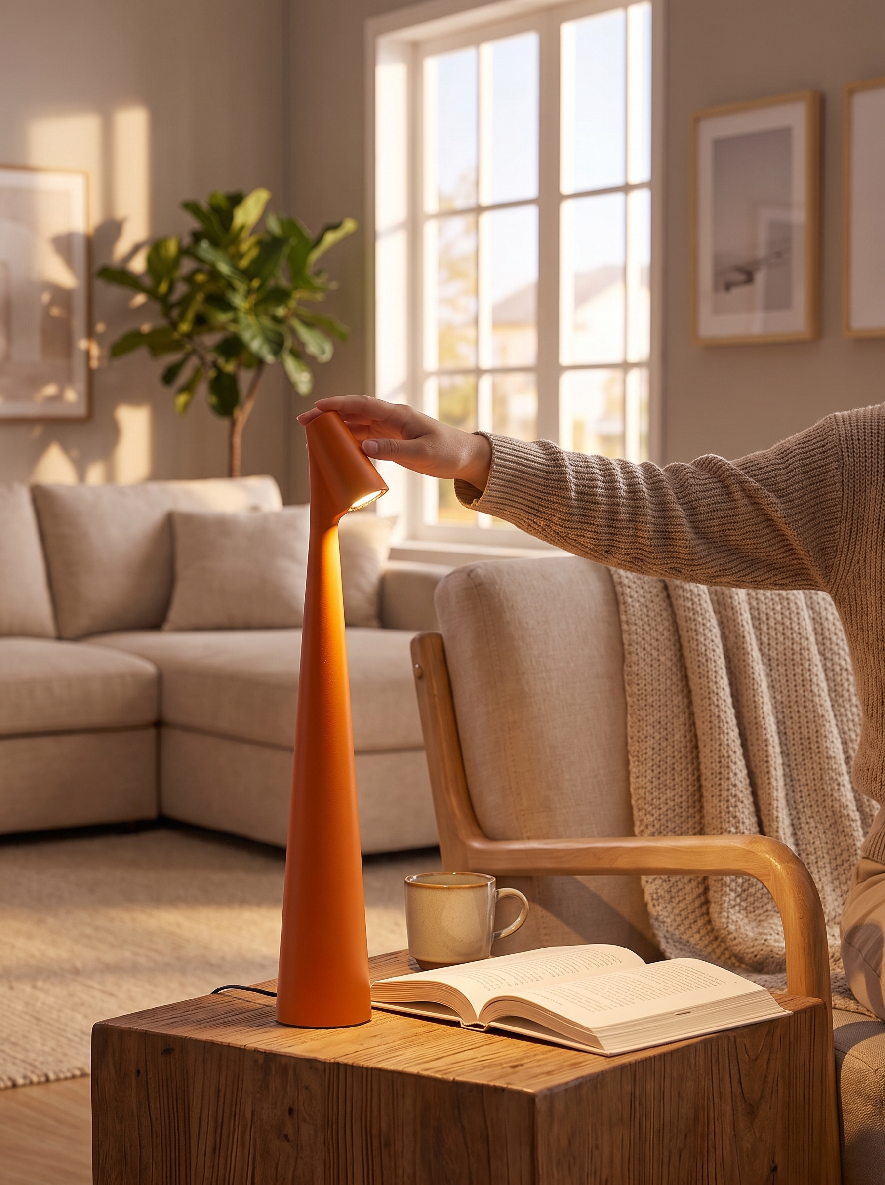 Glowora LED Table Lamp lifestyle - one touch every mood
