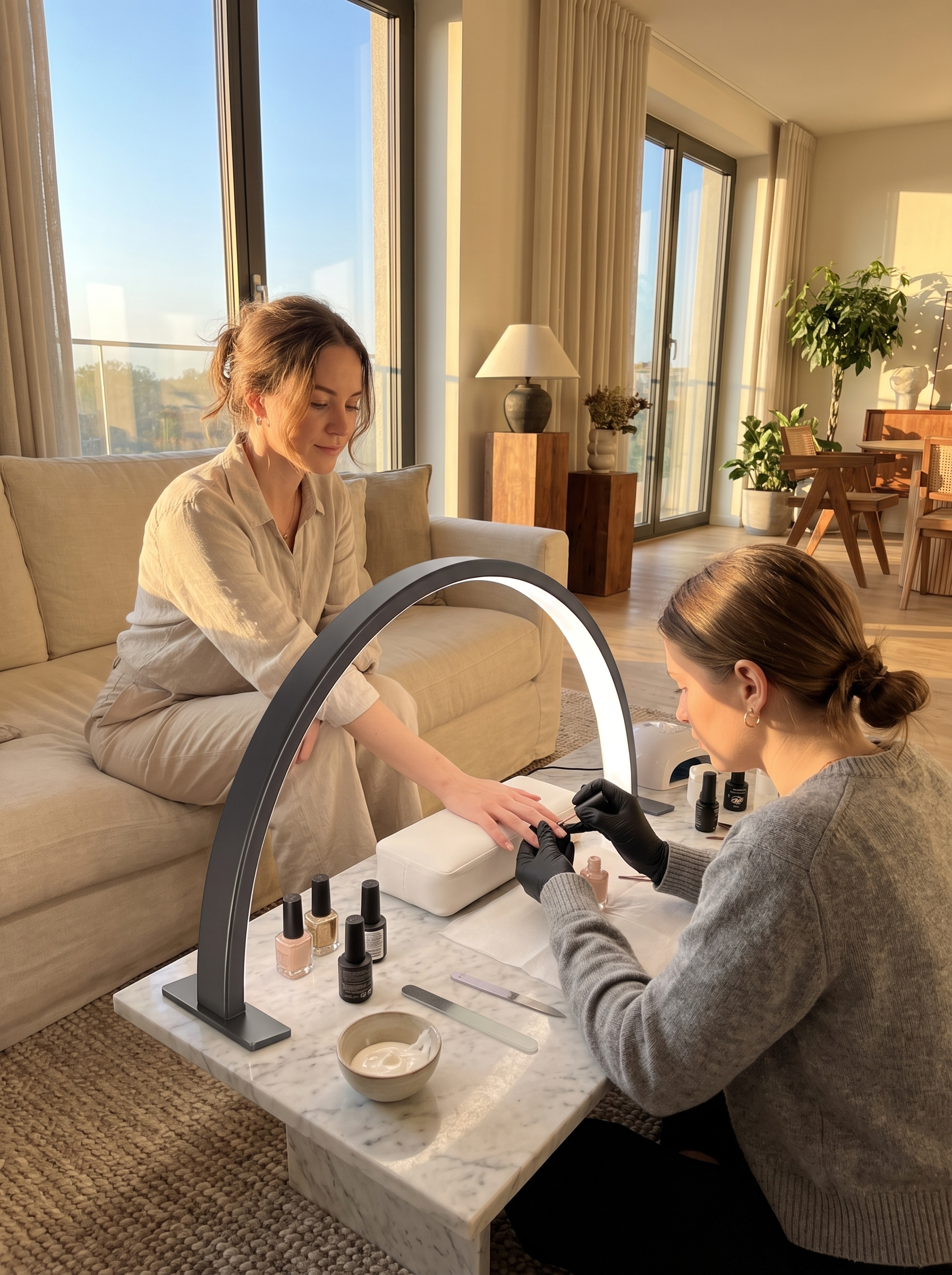 Crescent Moon LED Desk Lamp lifestyle - desk setup