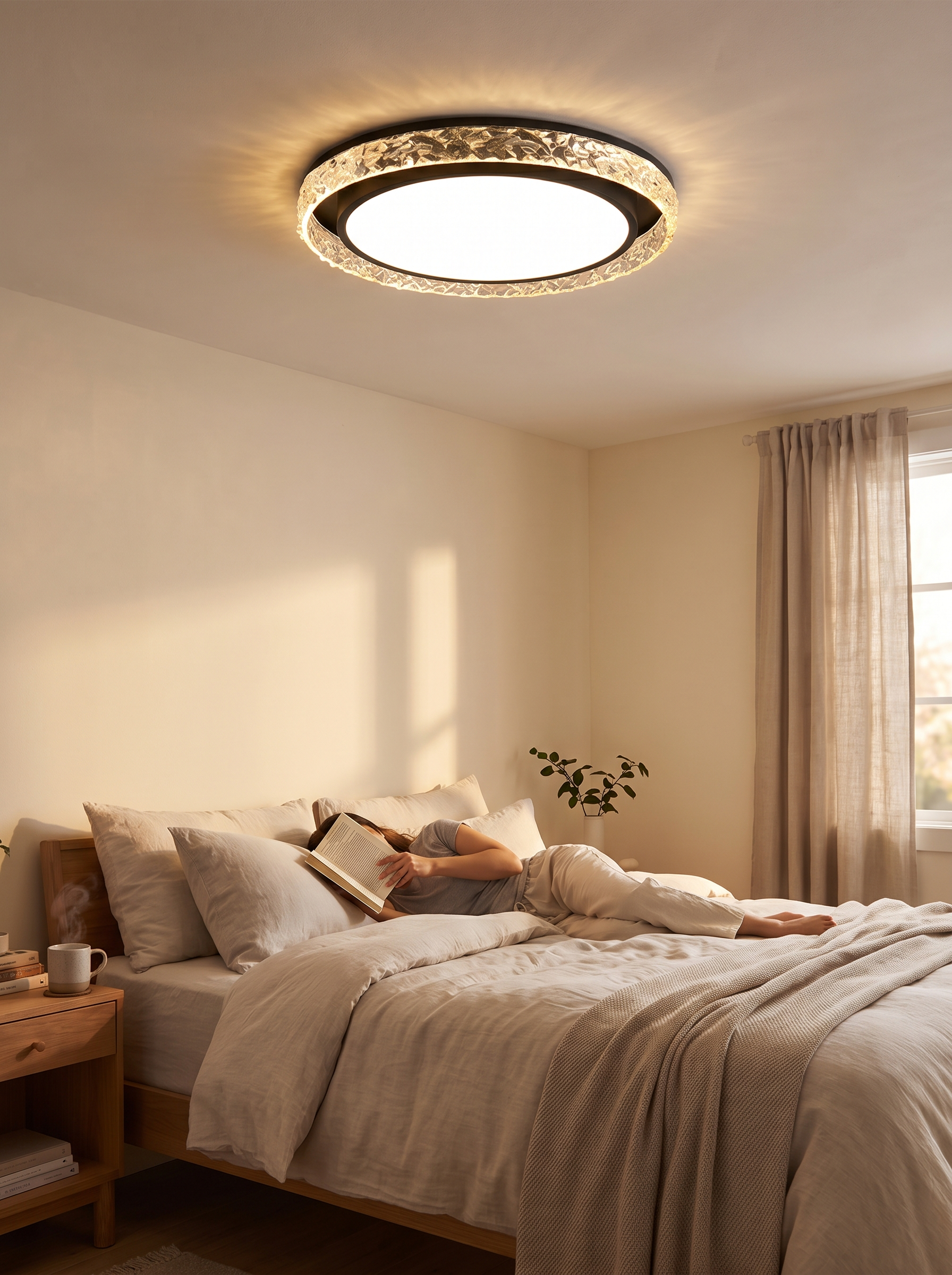 Crystal Halo LED Ceiling Light lifestyle - low profile ceiling