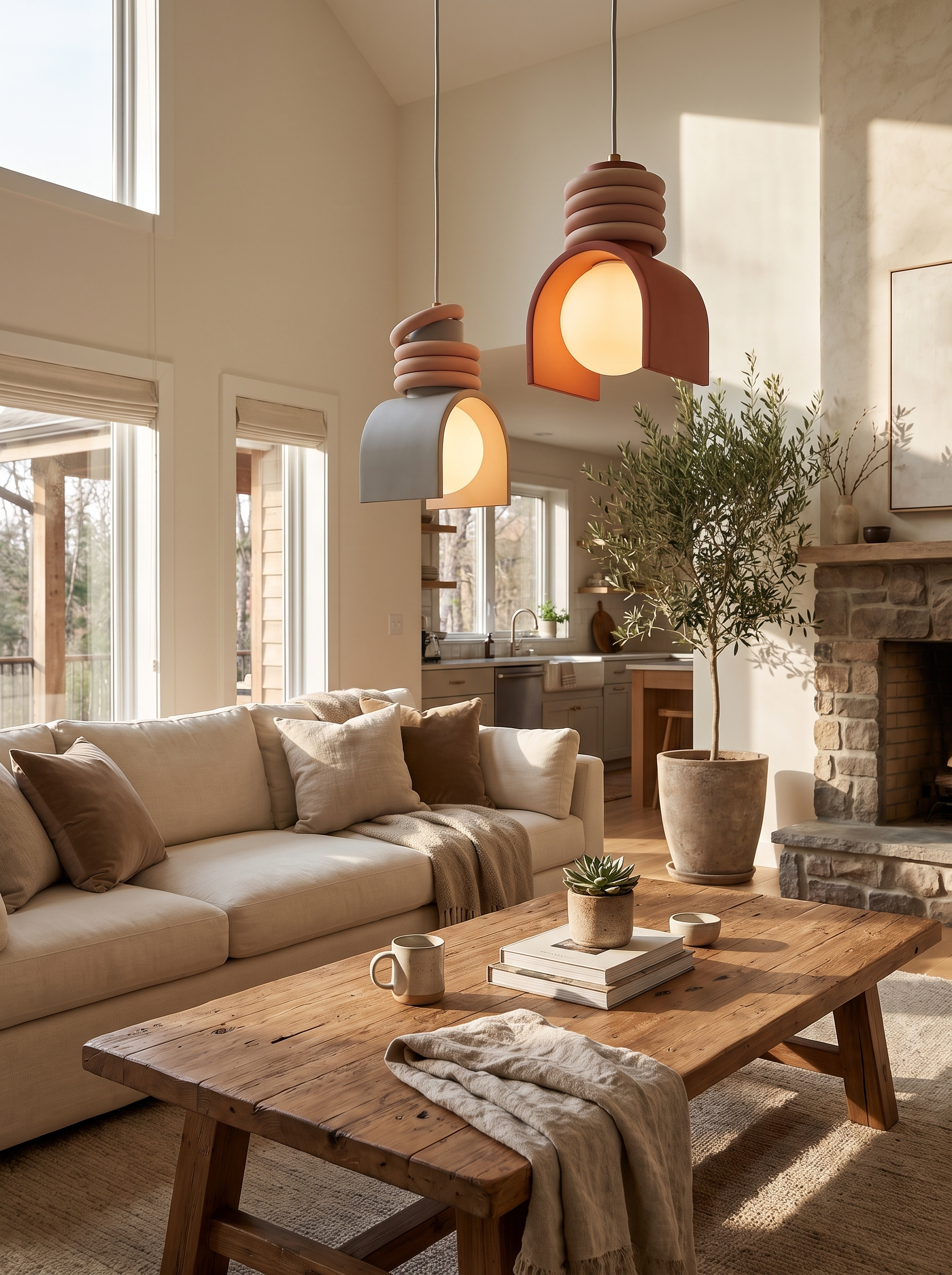 Wabi Sabi Pendant Light uneven resin shade texture