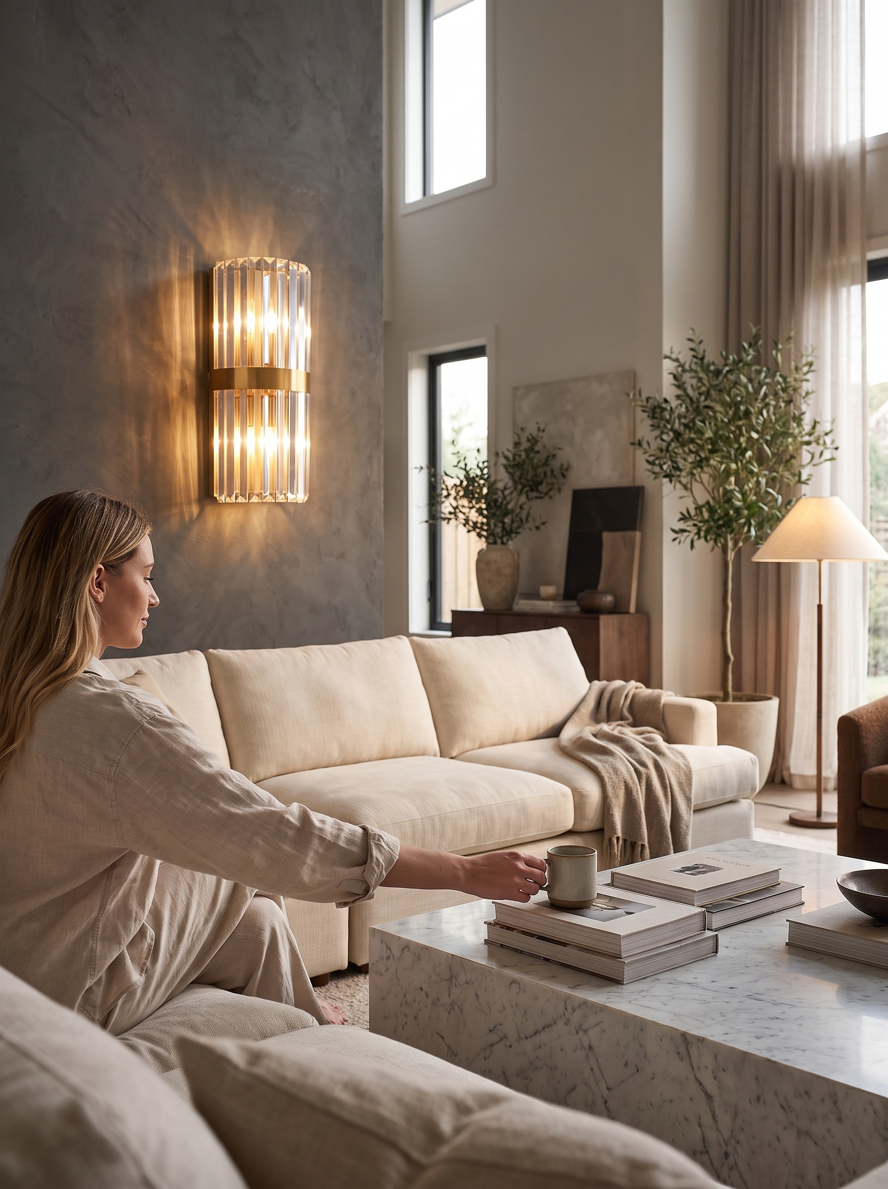 Crystal Wall Sconce - Steel Meets Crystal