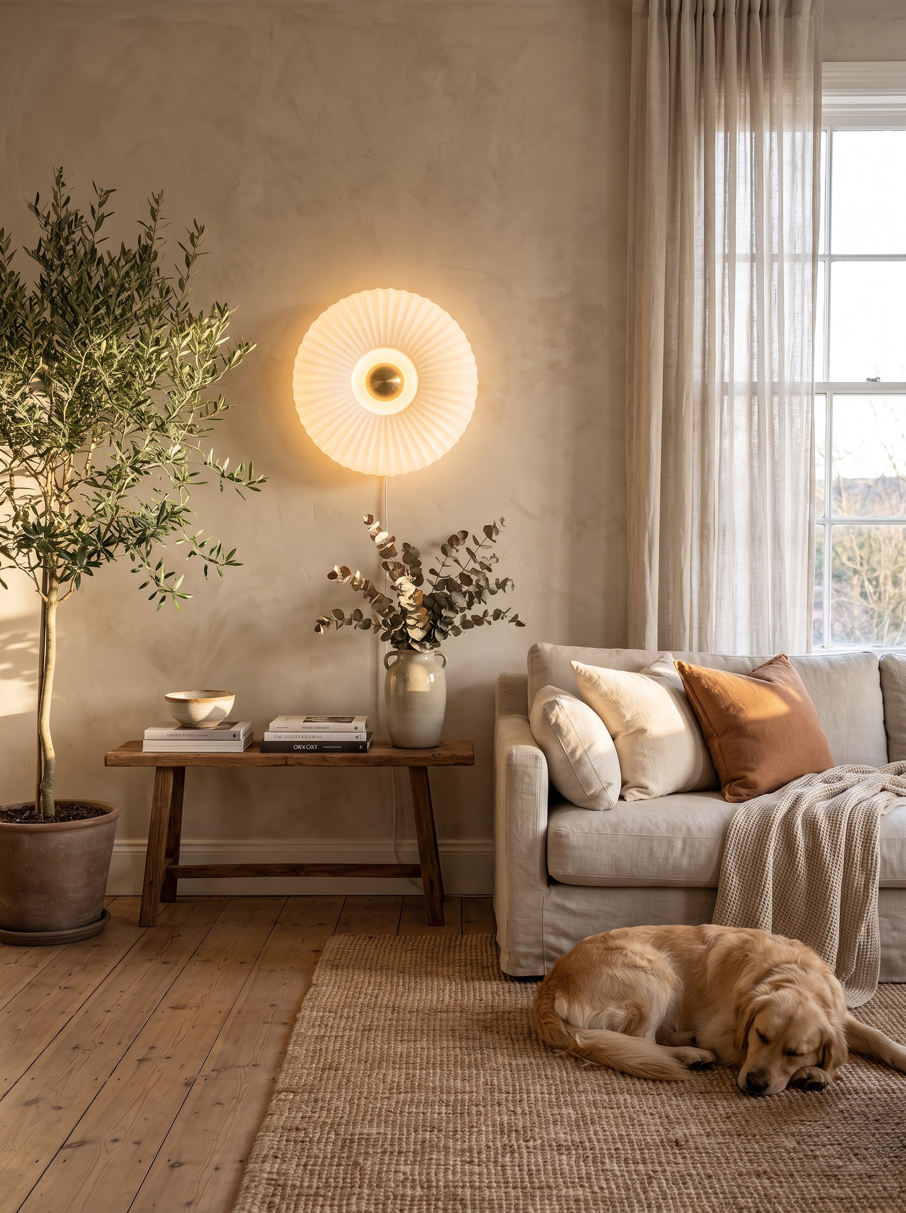 Vintage Glass Wall Sconce - A Disc Of Even Light