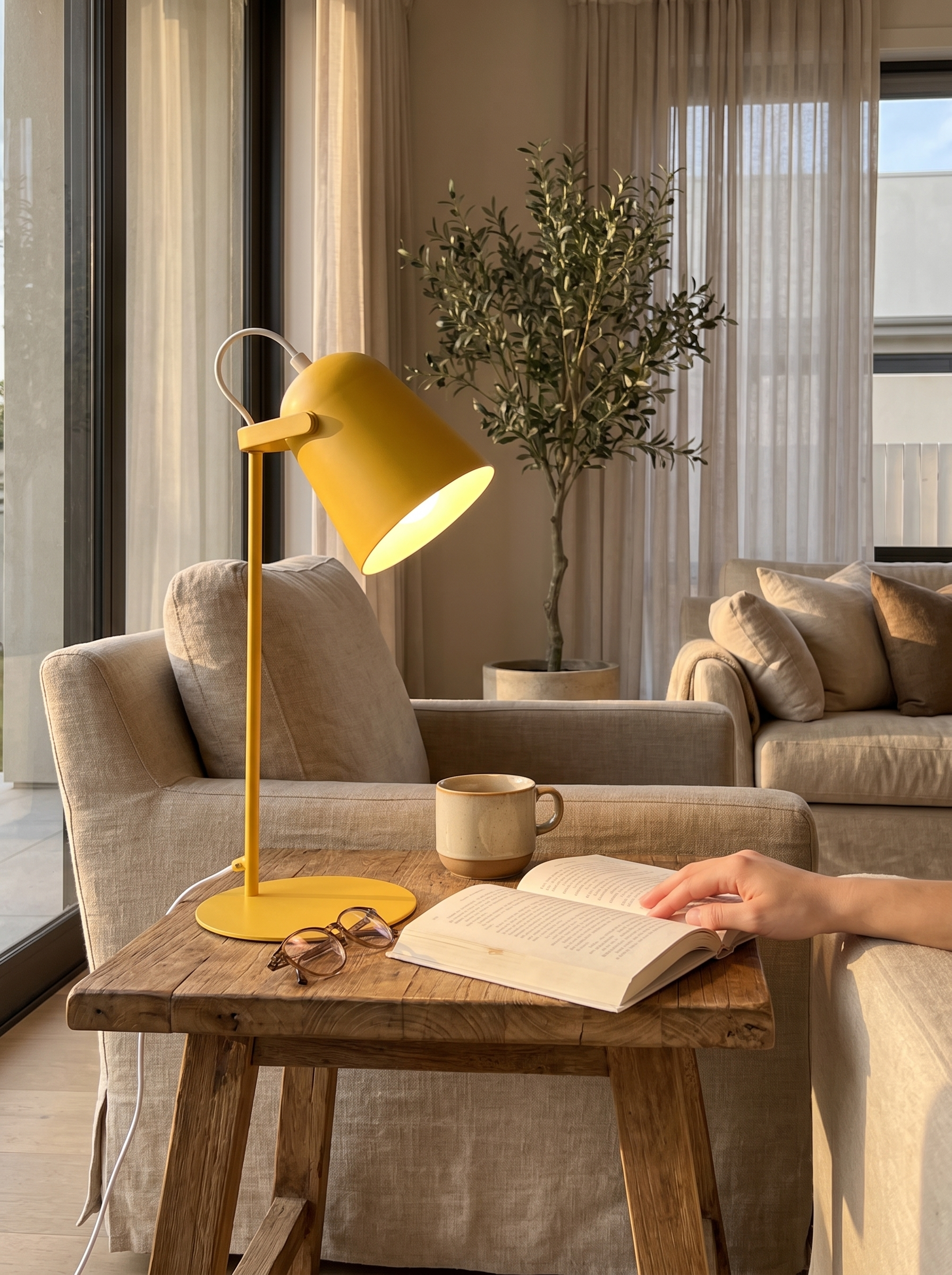Nordic Metal LED Desk Lamp angled stem adjusted for task
