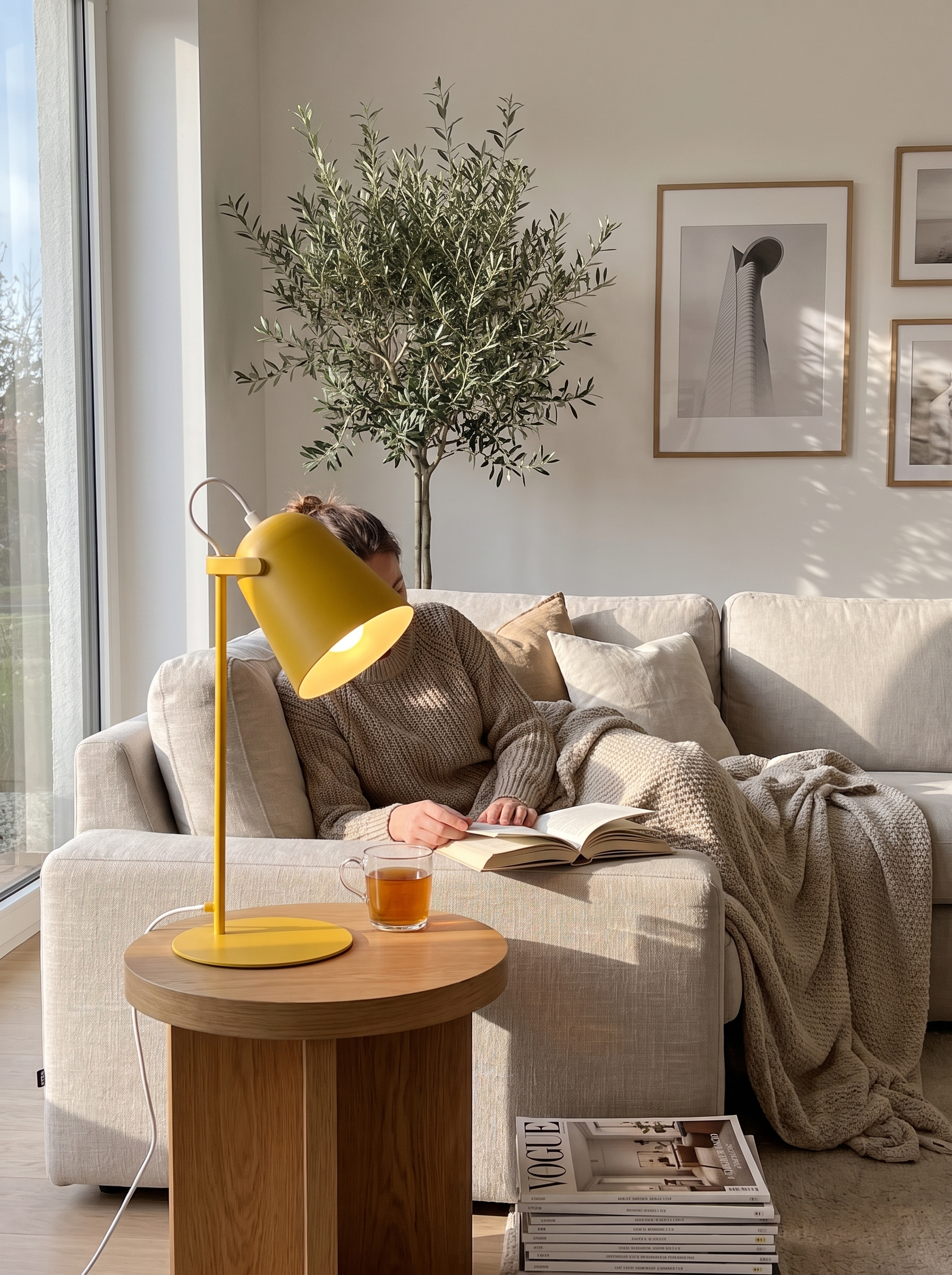 Nordic Metal LED Desk Lamp compact base on a clear desk