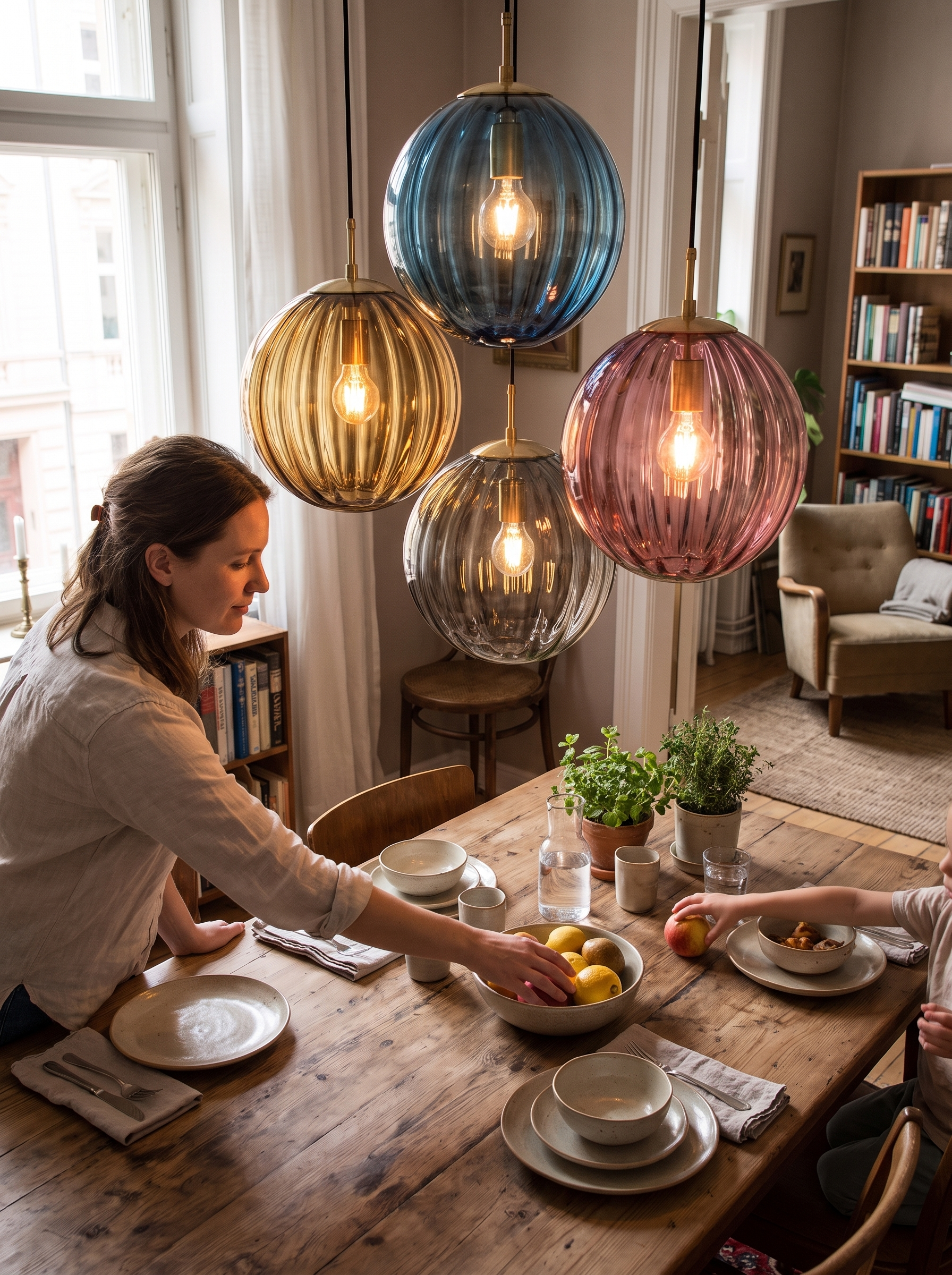 Glass Ball Pendant Light lifestyle - Color That Lives In The Glass