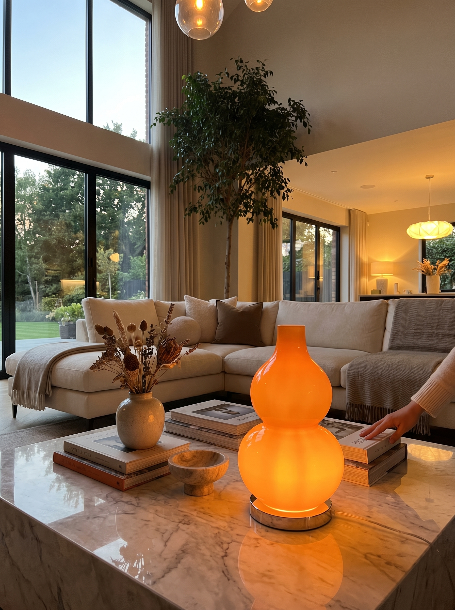 Italian Designer Glass Table Lamp lifestyle - Glass That Glows From Within