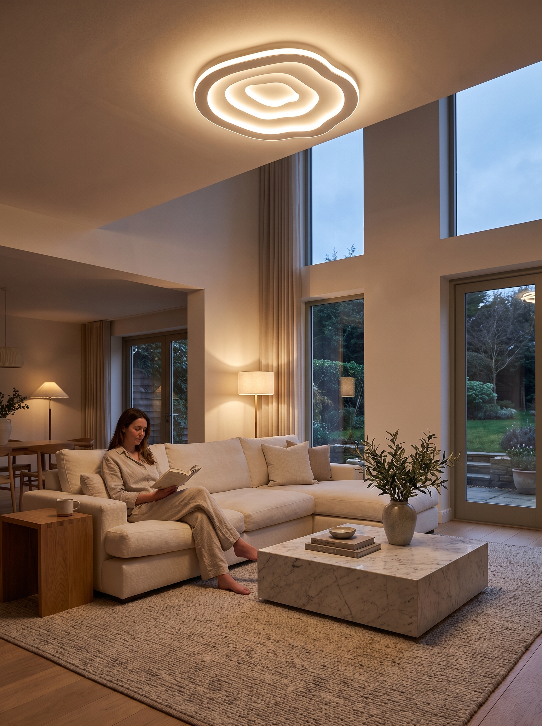 Ripple LED Ceiling Lamp concentric ripple pattern