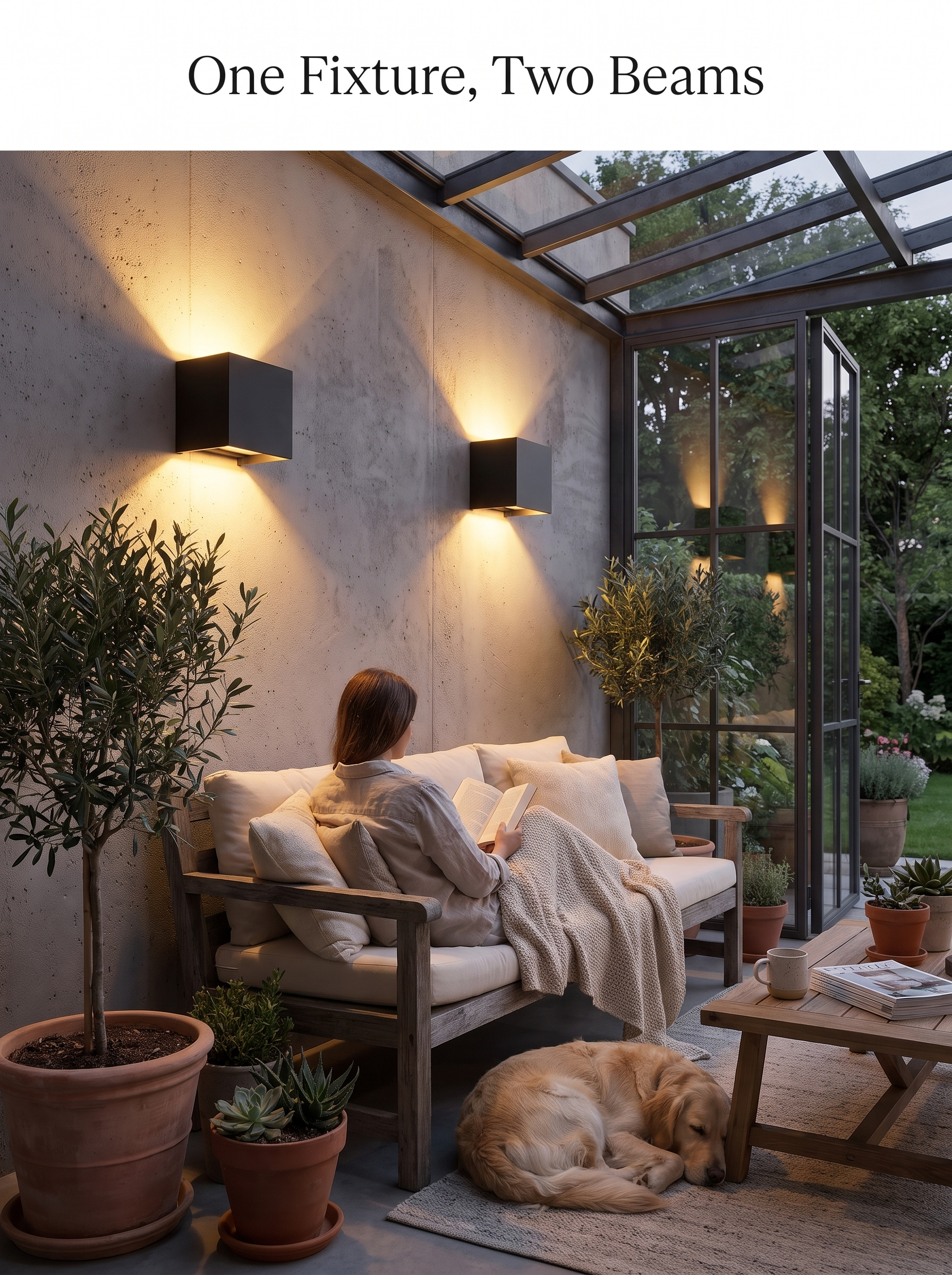Nue Ritual IP65 LED Wall Sconce 6W: One Fixture, Two Beams