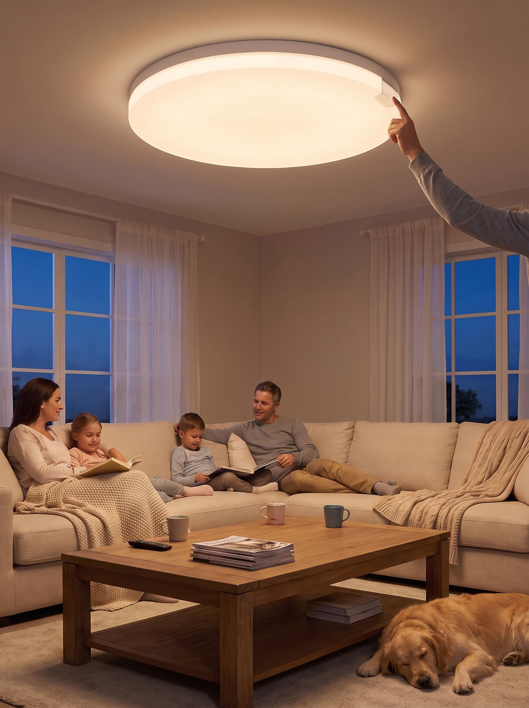 Nue Ritual Ultra-Thin Round LED Ceiling Lamp: Simple Control, Right On The Fixture