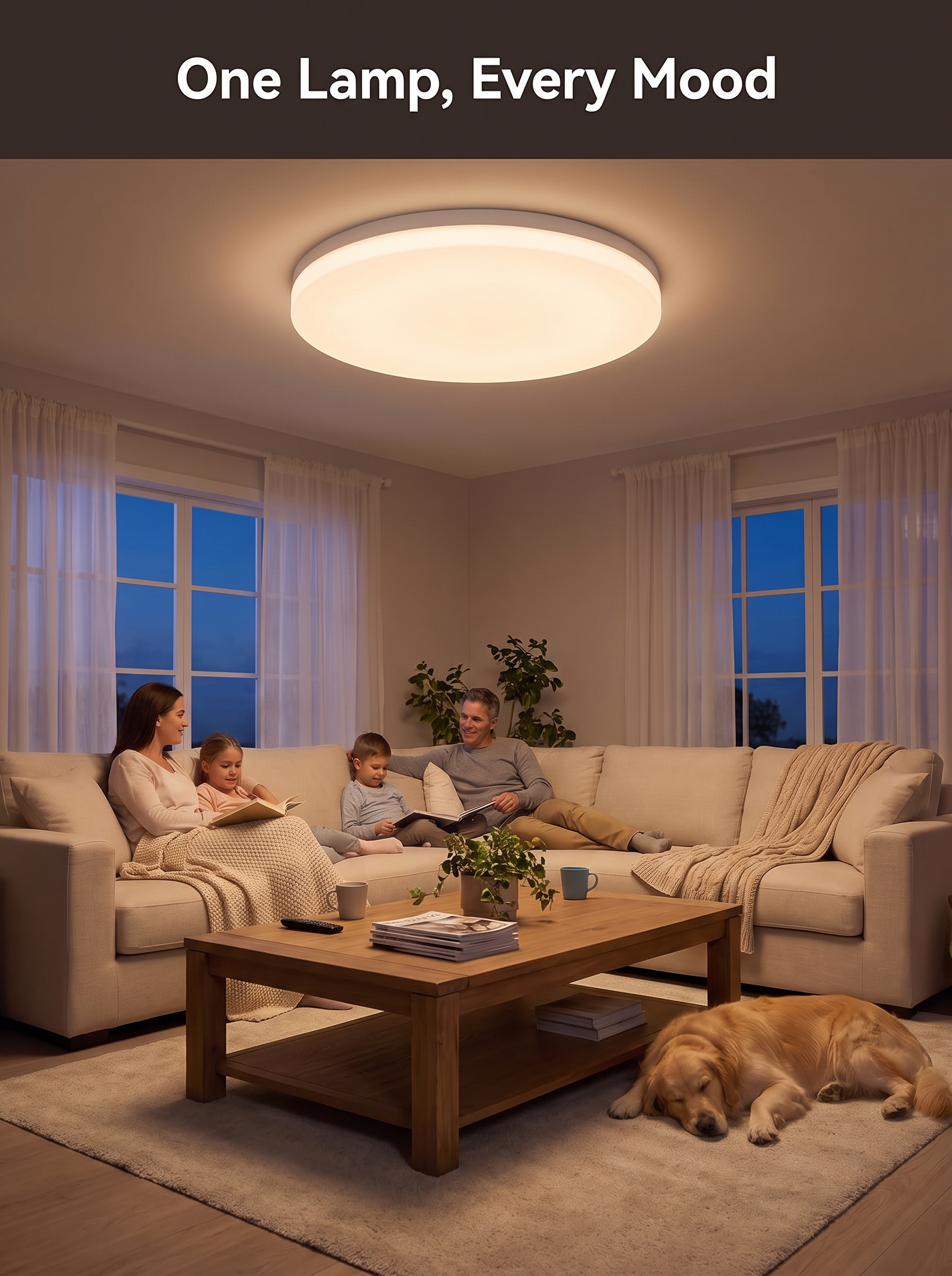 Nue Ritual Ultra-Thin Round LED Ceiling Lamp: One Lamp, Every Mood