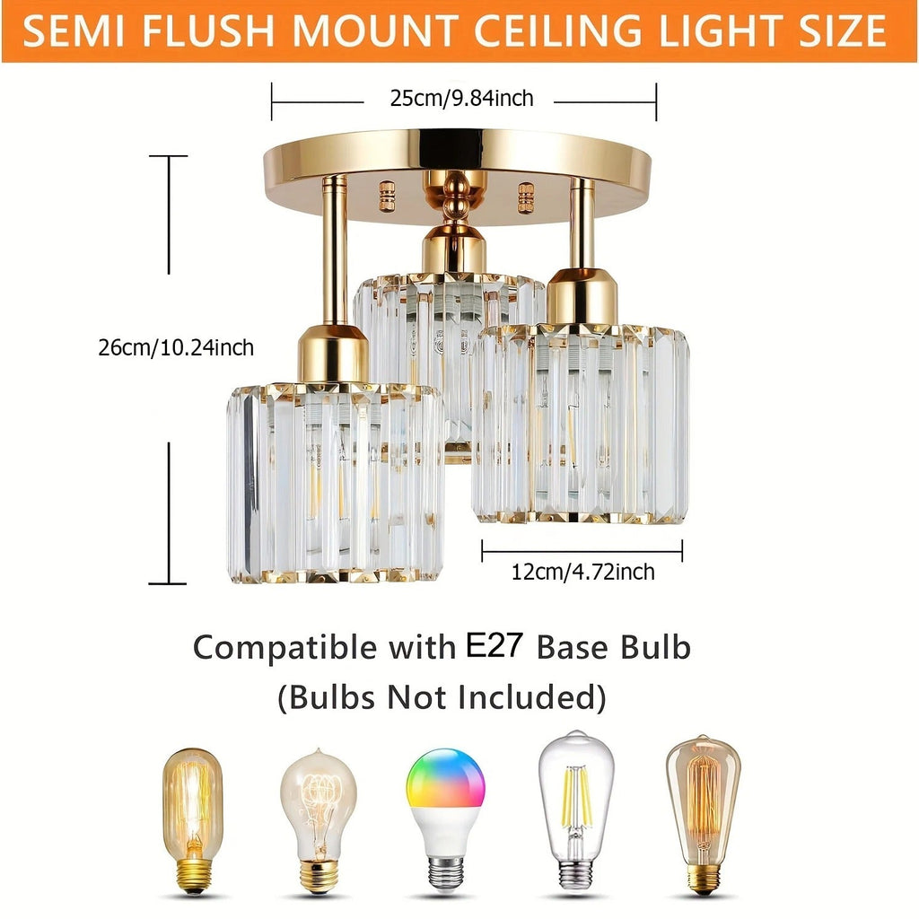 Gold Crystal Ceiling Light